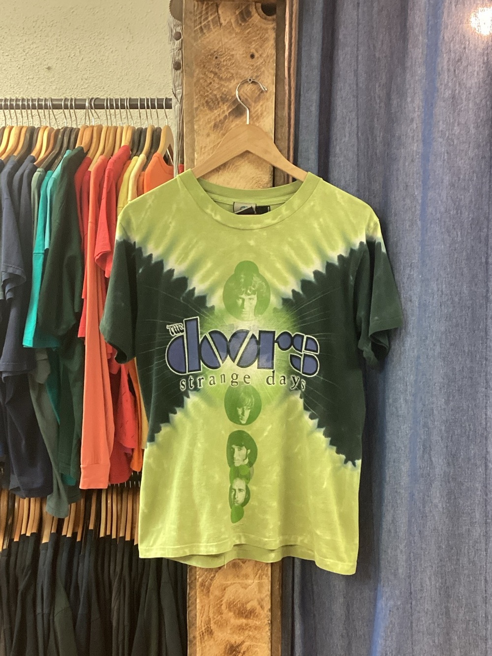 Vintage 2003 The Doors Strange Days Green Tie-Dye T-Shirt